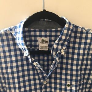 Lacoste Blue Checked Button Down Shirt